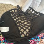 Kenneth Cole Tropical Floral Print Lattice High Neck One Piece Swimsuit XL 0385 Photo 6