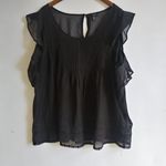 Jessica Simpson  2X Beautiful Fem Romance Top Plus in Sheer Black Photo 1