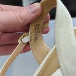 Talbots  Espadrille Wedge Platform Sandals White Canvas Bow Ankle Strap‎ Sz 8M Photo 7