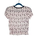 American Eagle Purple Paisley Short Sleeve Moderately Cropped Baby Tee Shirt Photo 9