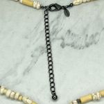 Chico's  Cream Wood Beaded Y Drop Pendant Necklace Boho Statement ✨ Photo 3