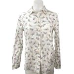 Gap Women's White Floral Print Cotton Long Sleeve Button Down Shirt Top Size XS Photo 0