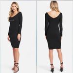 Bebe  Striped Black And Grey Metallic Long Sleeve Bodycon Sweater Dress Photo 1