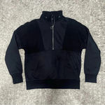 Amazon YKR Black Oversized Sweatshirt Half Zip Hoodie Fleece Pullover | Size S Photo 2