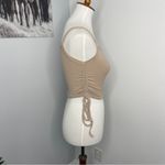 SheIn Cropped Tank Top with Scrunched Sides Size Small Tan Sleeveless Photo 3