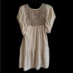 Davi & Dani ‎ Beige/Tan Tunic Top/Dress Pockets, Flare Sleeves Size S Photo 3
