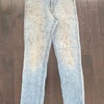 Lee Vintage Thrashed Distressed Light Blue Denim Workwear  Jean Pants Sz. 31x32 Photo 0