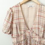 FARROW | Marissa Plaid Prairie Dress Empire Waist Midi Brown Button | Medium Photo 6