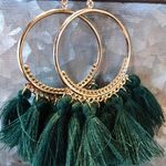 Dark Green Tassel Earrings Photo 0