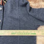 Icelandic Design Gray Wool Cardigan Sweater Jacket Womens XL Embroidered Photo 3