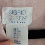 Sigrid Olsen  PALE PINK 100% LINEN LONG LINE TUNIC POCKET TOP SMALL OVERSIZED Photo 13