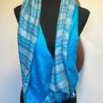 Quillari Blue and Gray Chevron Infinity Scarf made in Ecuador Photo 0