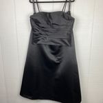 Bill Levkoff Black Satin Formal 2 Piece A-line Skirt Ruched Top Removable Straps Photo 2