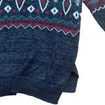 Hollister Women Sweater XS Black Aztec Print Crew Neck Northwest Winter Warm Photo 2