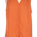 Carolina belle Orange Patterned V-Neck Blouse - Size L Photo 0