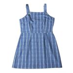 Bebop Nordstrom Grommet Metal Hardware Sleeveless Blue Plaid Mini Dress XL Photo 2