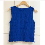 Madewell Smocked Boatneck Tank in Brilliant Sapphire, Size Medium Photo 9