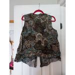 Van Heusen  Womens Sleeveless XLG Brown & Blue Floral Sheer Vest Photo 2