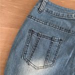 Floral Embroidered Wide Leg Jeans sz small Blue Photo 8