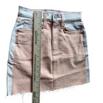 Hudson  Viper Mini‎ Skirt Women's 24 Orange Denim Colorblock Colorful Stretch Photo 8