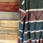 First Love  Maroon And Teal Aztec Print Long Sleeve Top Size Medium‎ Photo 3
