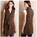 Anthropologie  elevenses Draped Trench Vest Olive Brown XS Photo 1