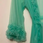 Amanda Uprichard Aqua/ Tiffany blue Sheer Robe Photo 5