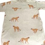 easel Ecru leopard T-shirt dress. Trendy 100% cotton oversized size small Photo 3