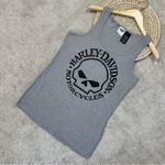 Harley Davidson Motorcycles Women’s Ribbed Ultra Classic Skull Tank Top Gray XL Photo 3
