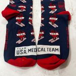 FIGS NEW  Team USA Medical Team Skiing Heart Olympic Navy Red Compression Socks L Photo 1
