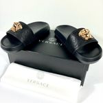 Versace NWB  Palazzo Medusa Slide Sandal Black Size 37EU 1009461 DGOM8 KVO41 Photo 4