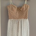 White Fox Boutique Totally Bangin' Sheer Skirt Maxi Dress in Nude & White Photo 4