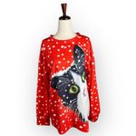 Funny Ugly Christmas Sweater Large Red Photo 2