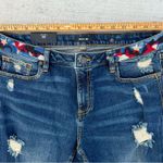 Miss Me  Aztec Embroidered Distressed Skinny Medium Wash Blue Denim Jeans 30 NWT Photo 5