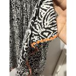 Neiman Marcus  Boho Lined  Maxi Skirt Black White Orange Trim‎ Sz M Photo 1