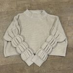 Miou Muse Cowl Neck Cropped Sweater with Tiered Sleeves Size M Photo 1