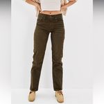 American Eagle AE  Stretch Corduroy '90s Straight Pant Army Olive Green Size 16 Photo 5