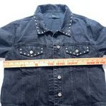 Forever 21  Women's Black Studded Denim Jacket Size L Casual Photo 3