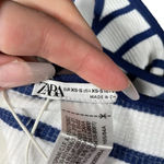ZARA  Contour Collection Seamless Striped Romper White Navy Blue Size XS /‎ S Photo 6