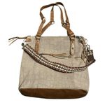 The Sak Brown and Tan Croc-Embossed Tote Bag with Embroidered Guitar Strap Photo 1