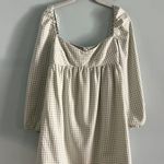 Gianni Bini NWT  Kennedy Green Gingham Long Sleeve Sweetheart Neck Babydoll Dress Photo 2