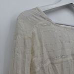 Blue Island  Ivory Silver Metallic Swim Coverup Dress Size Large Rayon Boho Photo 7