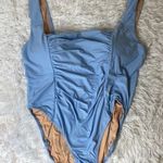 J.Crew  Ruched Blue Square neck one piece swimsuit 24 NWT Photo 0