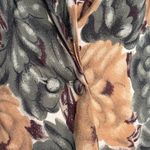 Vintage 90s Rayon Floral Blouse Jacket Neutral Autumn Button Front Long Sleeve Green Size 4 Photo 9