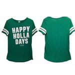 PINK - Victoria's Secret {M} PINK VS Happy Holla Days Christmas Jersey Tee Photo 1