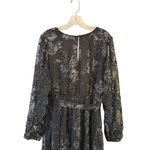Torrid Size 2X Black Floral Embroidered Long Sleeve Wrap Dress With Tie Belt Photo 6