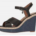 Coach  Women's‎ Eaton Black Wedge Sandal Sz 9 Photo 3