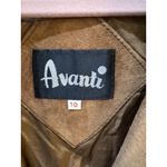 Avanti  Woman Size 10 Tan 100% Genuine Pig Suede Leather Button Blazer Jacket Photo 3