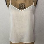 Tanya Taylor White Crepe Tank Top Size 6 Spaghetti Strap V Neck Classic Preppy Photo 0