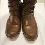 JustFab Mina Dark Brown Faux Leather Tall Boots Sz 8.5 Wide Calf Photo 4